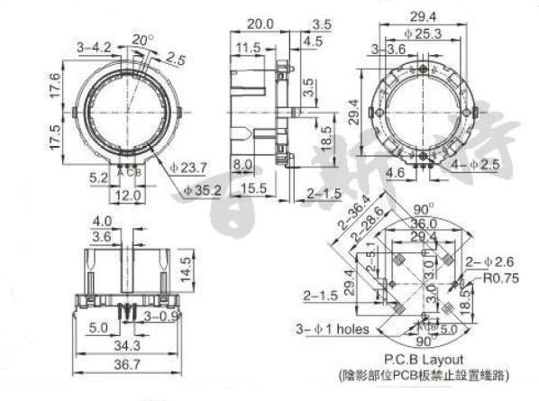 中空編碼器EC35-H01參考圖紙